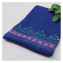 Denim Blue Hand Embroidered Unstitched Blouse Material
