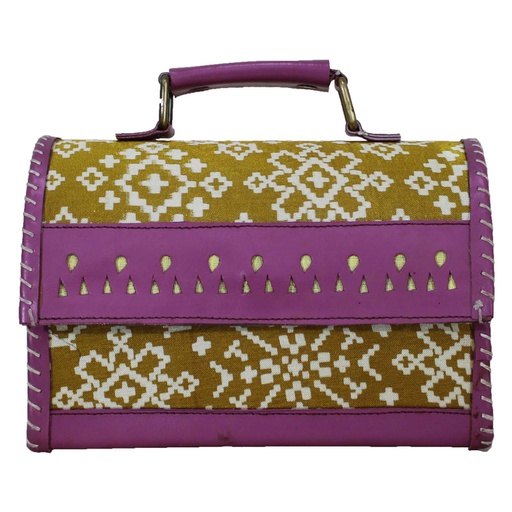Handcrafted Kutchi Leather Sling Box Bag