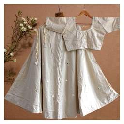 [GGCHCC02] Handmade Off-White Cotton Chaniya Choli