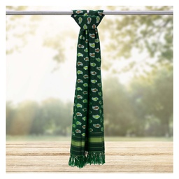 [GGCSIPSD18] Green Shaded Handloom Single Ikat Patola Silk Dupatta