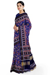 [GGCDIKPS22] Handwoven Blue Double Ikat Silk Patola Saree