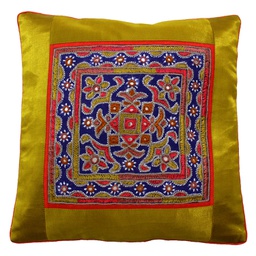[GGCMCV34] Hand Embroidered Mashru Cushion Cover