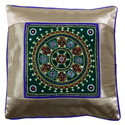 [GGCMCV36] Hand Embroidered Mashru Cushion Cover
