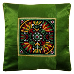 [GGCMCV37] Hand Embroidered Mashru Cushion Cover