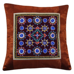 [GGCMCV59] Hand Embroidered Mashru Cushion Cover