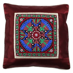 [GGCMCV60] Hand Embroidered Mashru Cushion Cover