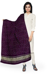[GGCGBD21] Purple Handwoven Gaji Silk Bandhani Dupatta