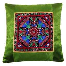 [GGCMCV71] Hand Embroidered Mashru Cushion Cover