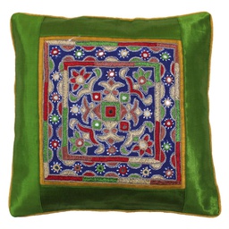 [GGCMCV75] Hand Embroidered Mashru Cushion Cover
