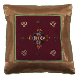[GGCMCV77] Hand Embroidered Mashru Cushion Cover