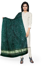 [GGCGBD31] Green Handwoven Gaji Silk Bandhani Dupatta