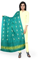 [GGCGBD32] Light Sea Green Handwoven Gaji Silk Bandhani Dupatta
