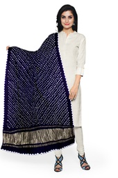 [GGCGBD37] Dark Purple Handwoven Modal Silk Bandhani Dupatta