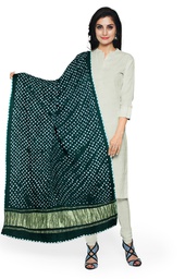 [GGCGBD38] Green Handwoven Modal Silk Bandhani Dupatta
