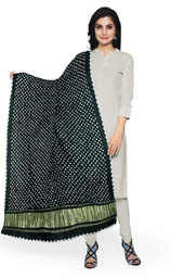 [GGCGBD41] Dark Mehndi Handwoven Modal Silk Bandhani Dupatta