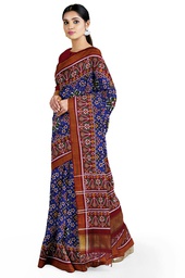 [GGCDIKPS30] Handwoven Blue and Red Double Ikat Silk Patola Saree