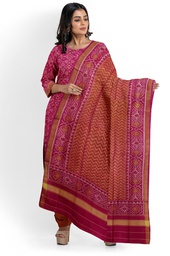 [GGCSISDM10] Handwoven Single Ikat Silk Dress Material / Salwar Suit