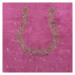 [GGCMEBM21] Pink Hand Embroidered Mashru Unstitched Blouse Piece