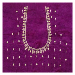 [GGCMEBM28] Purple Hand Embroidered Mashru Unstitched Blouse Piece