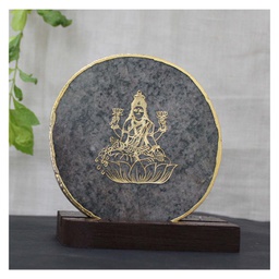[GGCASP09] Handcrafted Agate Coaster Laxmiji with Wooden Stand