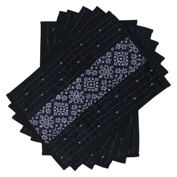 [GGCATTP18] Handmade Tagai Embroidered Ajrakh Mashru Silk Table Placemats (Set of 6)