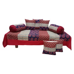 [GGCCDS04] Handcrafted Cotton Applique Work Diwan Bedsheet Set