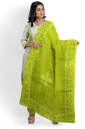 [GGCASSS05] Handcrafted Applique Work Shibori Cotton Dress Material / Salwar Suit