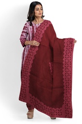 [GGCASSS07] Handcrafted Applique Work Shibori Cotton Dress Material / Salwar Suit
