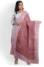 [GGCASSS15] Handcrafted Applique Work Shibori Cotton Dress Material / Salwar Suit