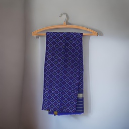 [GGCSIPSD42] Blue Handloom Single Ikat Patola Silk Dupatta