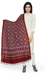 [GGCDIPD25] Handwoven Red Double Ikat Patola Dupatta