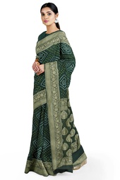 [GGCHGSBS14] Green Hand Dyed Georgette Bandhani Saree