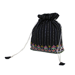 [GGCEPB04] Hand Embroidered Cotton Potli Bag with Mirror work