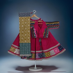 [GGBPCC07] Cotton Hand Block Printed Patchwork Chaniya Choli