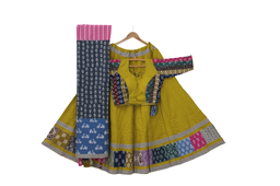 [GGBPCC17] Cotton Hand Block Printed Patchwork Chaniya Choli