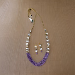 [GGCASNS06] Handmade Semi Precious Stone Layred Necklace Set