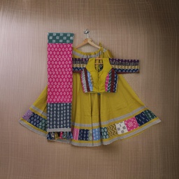 [GGBPCC25] Cotton Hand Block Printed Patchwork Chaniya Choli