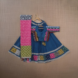 [GGBPCC27] Cotton Hand Block Printed Patchwork Chaniya Choli