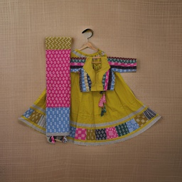[GGBPCC31] Cotton Hand Block Printed Patchwork Chaniya Choli