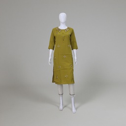 Cotton Hand Embroidered Mirror Work Kurti