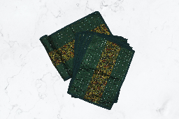 [GGCATWR10] Handmade Tagai Embroidered Ajrakh Mashru Silk Table Placemats with Runner