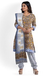 [GGCBPTSS11] Hand Block Print Cotton Dress Material / Salwar Suit