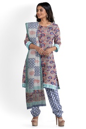 [GGCBPTSS12] Hand Block Print Cotton Dress Material / Salwar Suit