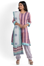 [GGCBPTSS21] Hand Block Print Cotton Dress Material / Salwar Suit