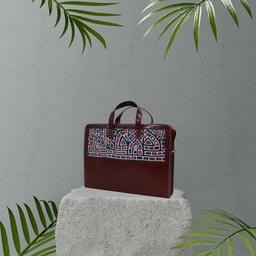 [GGCHELB02] Handcrafted Hand Embroidery Leather Laptop Bag / Office Bag