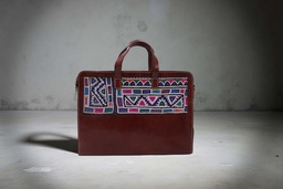 [GGCHELB04] Handcrafted Hand Embroidery Leather Laptop Bag / Office Bag