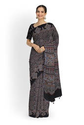 [GGCMSAS42] Hand Block Print Modal Silk Saree