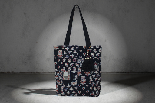 Handcrafted Ajrakh Patchwork Tote Bag