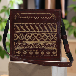 [GGCHELB10] Handstitched Leather Sling Bag with Thread Work