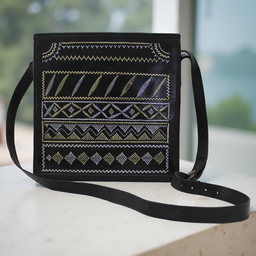 [GGCHELB13] Handstitched Leather Sling Bag with Zari Work